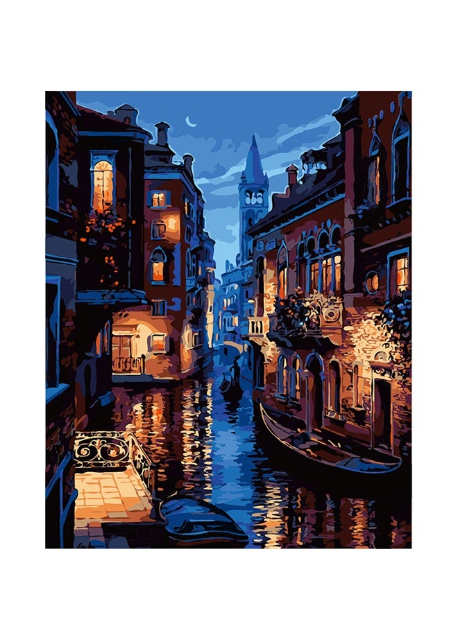 HOMESTAR Paint by Numbers Kit - Venice Adult Paint by Number Kits on Canvas Without Frame for Beginner, Stream Landscape Oil Painting by Numbers Kit for Gift Home Wall Decor 16x20 Inch - Image 1